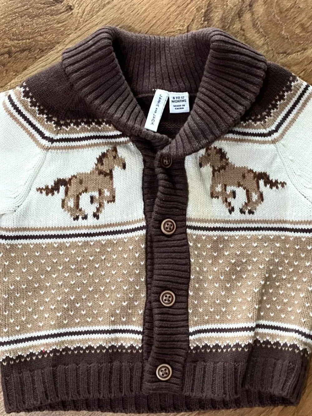 JANIE AND JACK $150 Lot-Horse Cardigan & Dog Sweatshirt & Jogger Set-6-12 M